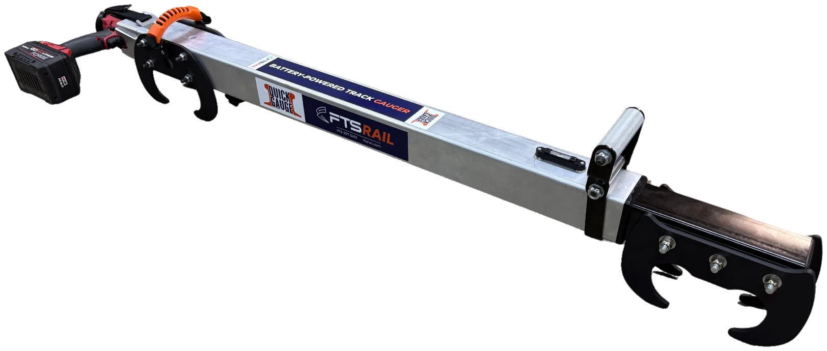 FTS Rail Quick Gauge battery-powered railroad track gauger with Milwaukee impact