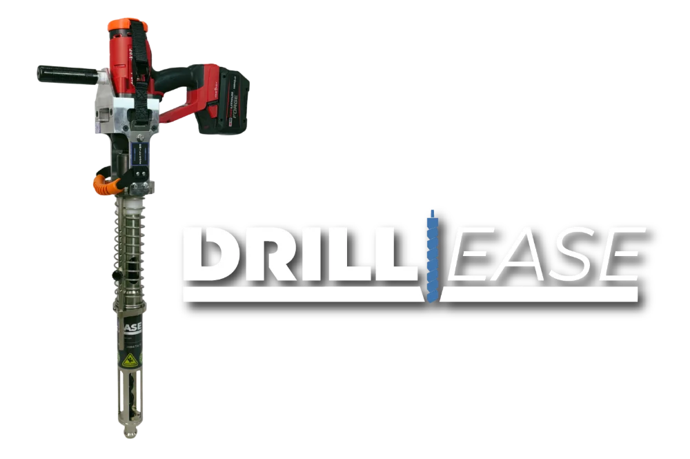 DrillEase battery-powered railroad wood tie drill