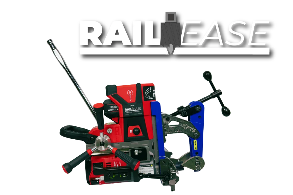 RailEase battery-powered railroad rail drill