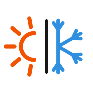 Sun and snowflake representing all-weather performance