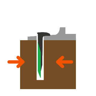 Illustration of SpikePlug improving spike grip in a worn railroad tie